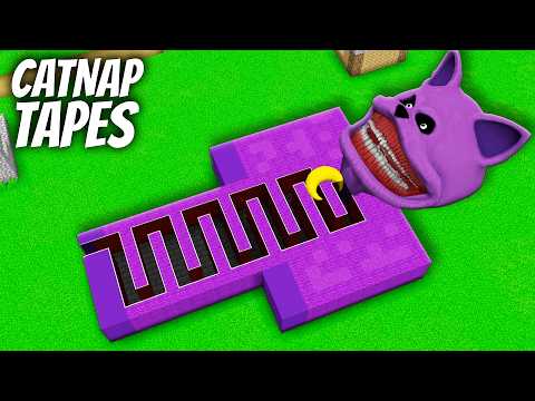 I found a CATNAP MAZE in Minecraft ! What's INSIDE the BIGGEST CATNAP TAPES ?