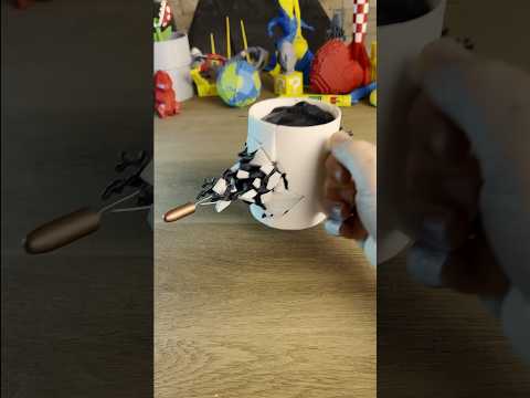 Printing A Coffee Mug Shot By A Bullet ☕️ #3dprinting