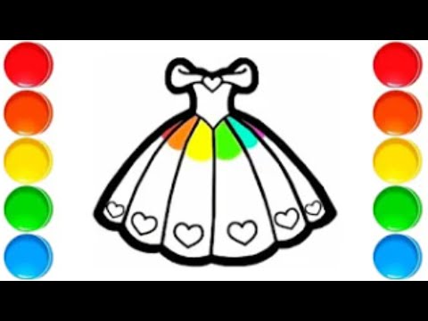 How to Draw a Girl dress | Drawing with Color | Dress Drawing and Colouring for Kids and Beginners