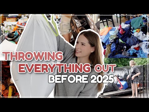 THROWING EVERYTHING OUT IN 2024 / Decluttering, Organizing, & Cleaning! Whole House Declutter