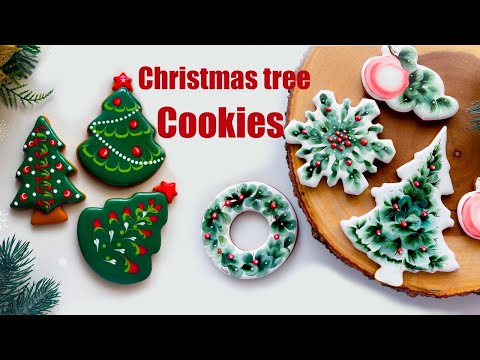 Wet-On-Wet Christmas Trees/ One Stroke Hand-painted Christmas Cookies