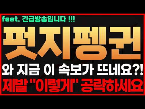 [펏지펭귄 코인] 긴급! 와 지금 이 속보가 뜨네요?! 제발 "이렇게" 공략하세요 펏지펭귄코인전망 펏지펭귄코인시세 펏지펭귄코인목표가 펏지펭귄