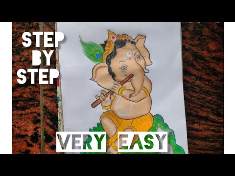 How To Draw Little Ganesh ❤ | Ganesh Ji Drawing | Little Ganesh Drawing