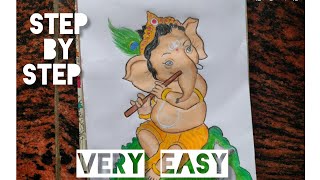 How To Draw Little Ganesh ❤ | Ganesh Ji Drawing | Little Ganesh Drawing