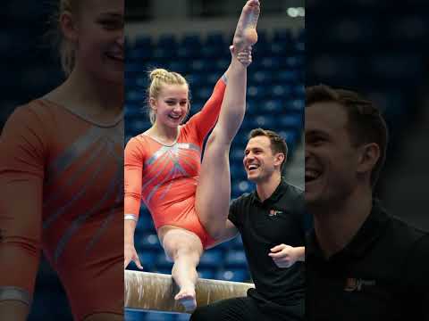 Coach-Assisted Balance Beam Flexibility Training 🤸‍♀️📖