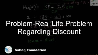 Problem-Real Life Problem Regarding Discount