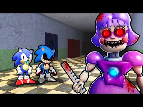 BABY SONIC AND BABY SONIC.EXE VS ESCAPE MISS-ANITRON DETENTION IN ROBLOX