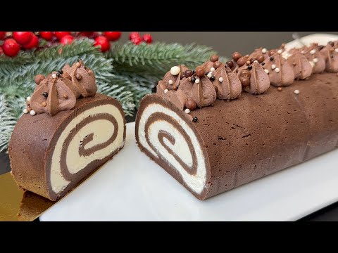 SENZA COTTURA! 🎄SI SCIOGLIE IN BOCCA, DOLCI di Natale in 10 minuti ! TRONCO DI NATALE 🎄