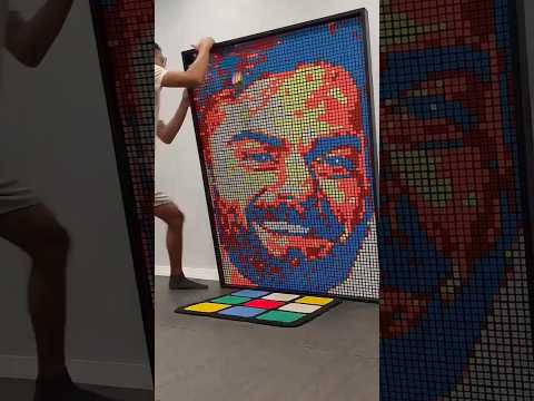 Bro Ini Buat Lukisan Dari Tumpukan Rubik ๐ฒ #shortsvideo