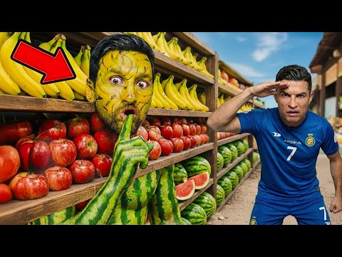 T. Messi disguises as a fruit stand on N. Ronaldo’s farm, facing female assassin Jason Voorhees