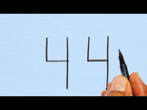 how to draw beautiful Bird drawing from number 44ll parrot drawing// drawing parrot// number drawing