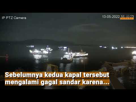 Detik-detik Dua Kapal Tabrakan di Pelabuhan ASDP Ketapang, Banyuwangi