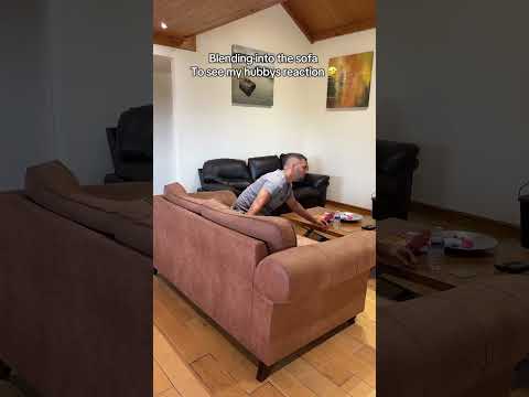 Felt like the sofa was trying to eat me  😭💀 #foryou #foryoupage #fyp #funny #couple #viralreels ￼