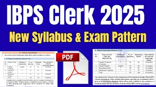 IBPS Clerk Syllabus 2025 | IBPS Clerk Revised Exam Pattern 2025 | New Exam Pattern