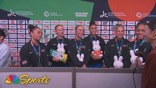 U.S. women's gymnastics team reacts following emotional team event final at 2026 World Championships