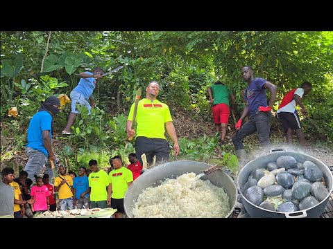 Stone cooked beef w garlic rice 🍚 | cleaning the land | work day