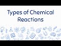 Exploring Types of Chemical Reactions