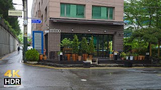Walk in the Rain on Seocho alleyway | Seoul Travel 4K HDR