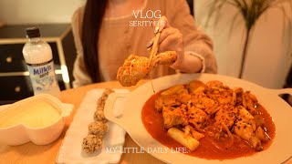 VLOG🥘 매콤뜨끈한 떡볶음탕 만들어 먹고, 가을 막바지 즐기기🍂 나시고랭볶음밥, 요아정, 소세지토스트, 강강빵, 더현대, 겨울아우터