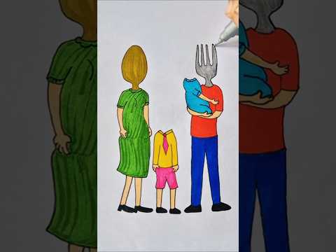A golden and silver spoon cute story🥰🥰 (part-4) #shorts #drawing #xyzart #youtubeshorts