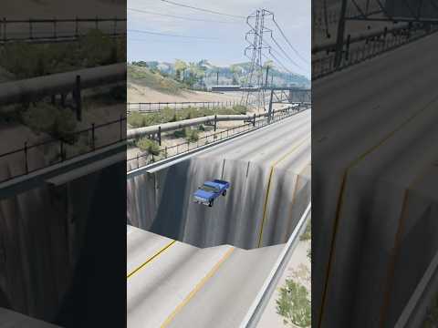 ต้องเร็วเเค่ไหนถึงจะข้ามหลุมนี้ได้? #car #beamngdrive #cargames #simulator #games #cargame #beamng