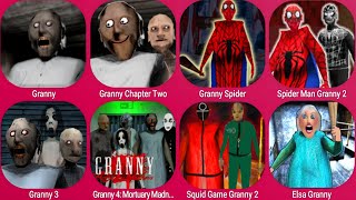 Granny, Granny Chapter Two, Granny 3, Granny 4, Spider Man Granny, Squid Game Granny Chapter Two