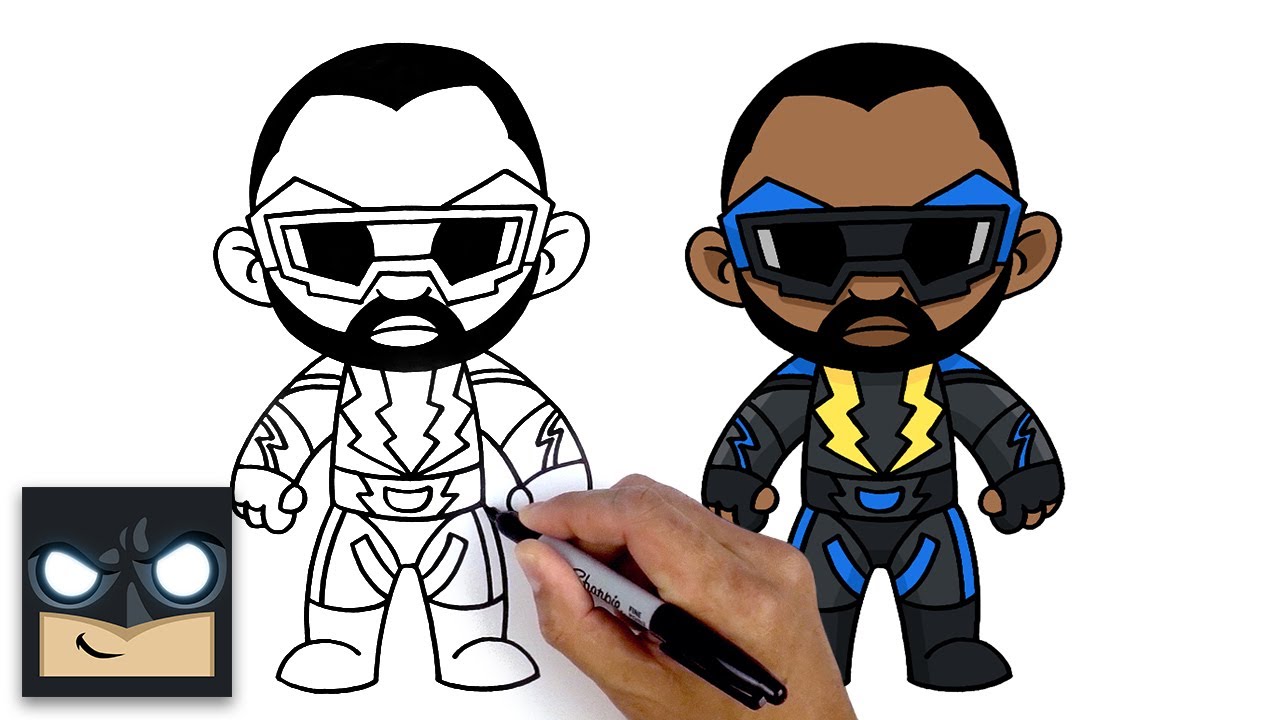 How To Draw Black Lightning - Step By Step Tutorial