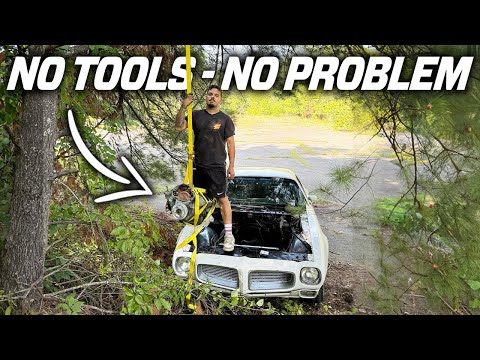 HOW TO LS SWAP YOUR CAR WITH A TREE AND BARELY ANY TOOLS