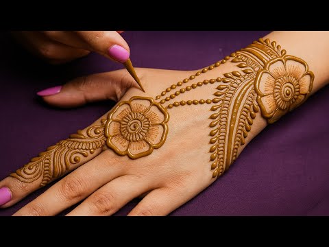 Stylish back hand mehndi design | Easy mehndi design | mehndi ka design