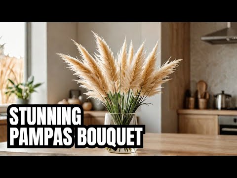 How to Arrange a Pampas Grass and Bunny Tail Bouquet in a Vase #pampas #pampasgrass #howto