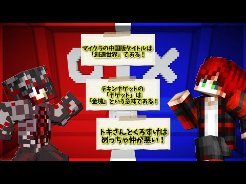 【Minecraft】トキさんと〇✕ゲーム続編で遊ぶぞ！【〇✕クイズのお時間です２】