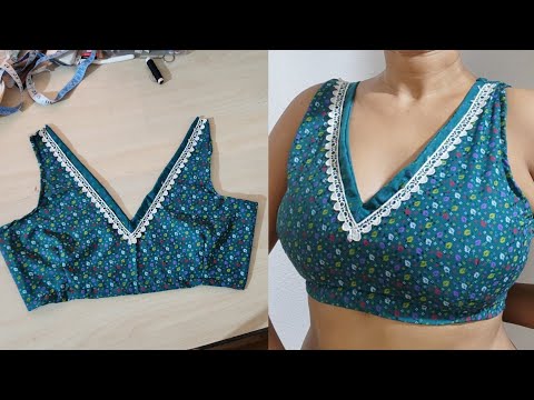 Sew V Neck Blouse Easily | आसान स्टेप के साथ V नेक ब्लाउज