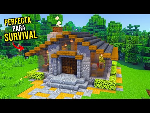 COMO HACER una CASA MODERNA PERFECTA en MINECRAFT para SURVIVAL