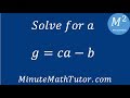 Solving for A in Equations
