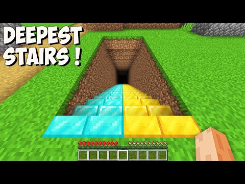 I found THE DEEPEST DIRT vs DIAMOND STAIRS in Minecraft! This is THE LONGEST UNDERGROUND STAIRS!