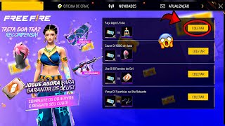 CORREE!! ESSES SÃO OS NOVOS PRÊMIOS GRÁTIS, 2 SKINS PARA TODOS, TROCA DE NICK? E MAIS - FREE FIRE 