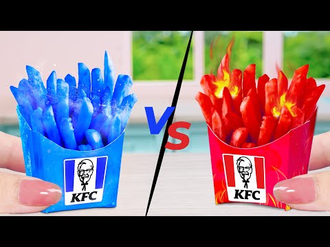 Best Korean Street Food😍🔥Miniature Buldak Purple French Fries🍗🍜Tiny Cakes