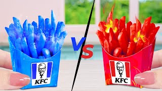 Best Korean Street Food😍🔥Miniature Buldak Purple French Fries🍗🍜Tiny Cakes