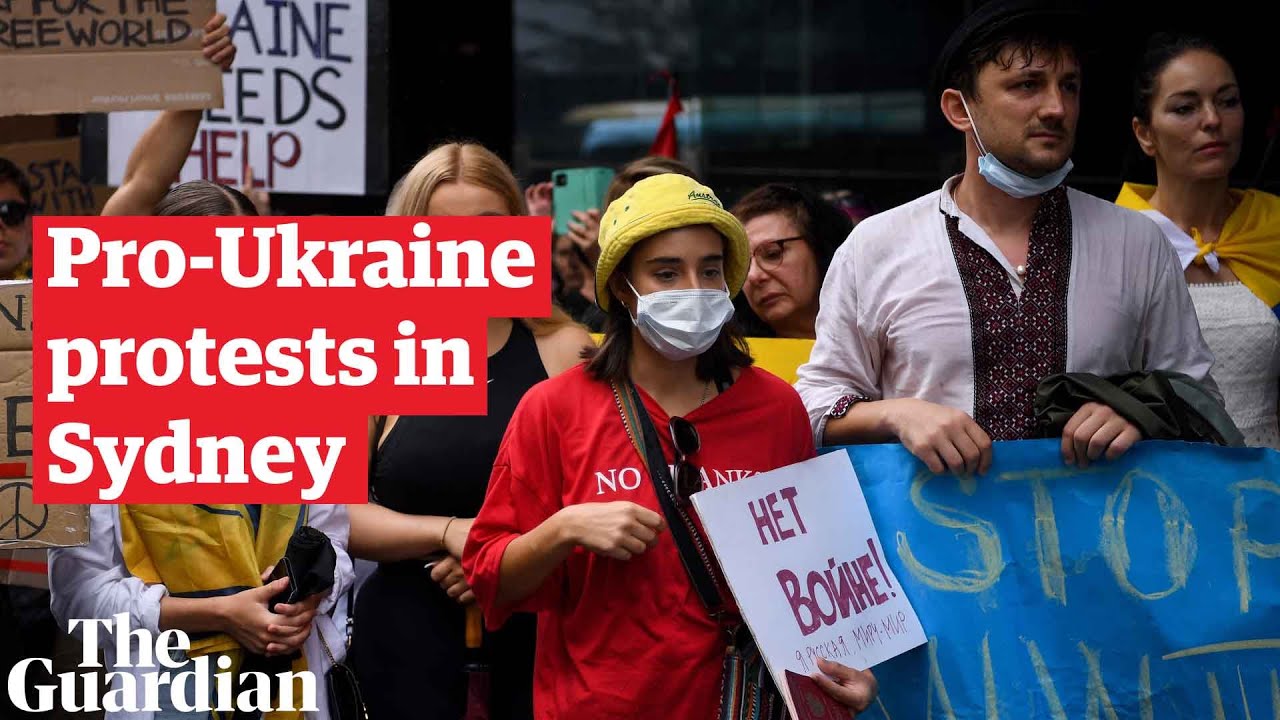 Ukraine supporters gather in Sydney, Australia to protest Russian Invasion