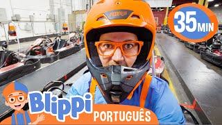 Blippi Entra uma Corrida de Kart! | Melhores Episódios do Blippi! | Vídeos Educativos para Crianças