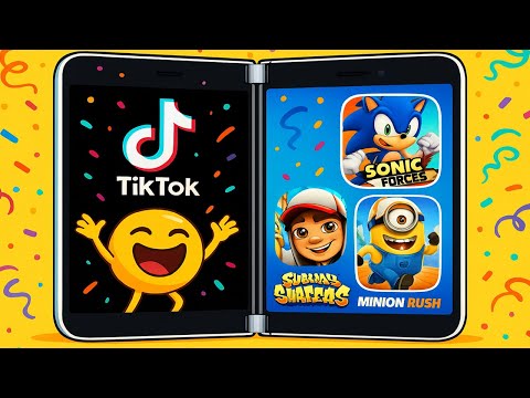 Tiktok VS. Sonic Forces, Despicable Me: Minon Rush, Subway Surfers на Microsoft Surface Duo