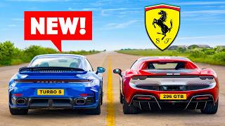 New 911 Turbo S vs Ferrari 296: DRAG RACE