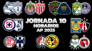 HORARIOS, CANALES Y FECHAS DONDE VER LA JORNADA 10 | LIGA MX APERTURA 2025