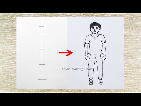 How to draw a person for beginners, Boy Drawing Easy