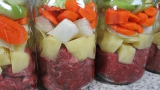 Home Canning Beef Stew & Hamburger Soup For The Kitchen Pantry | Canning Beef