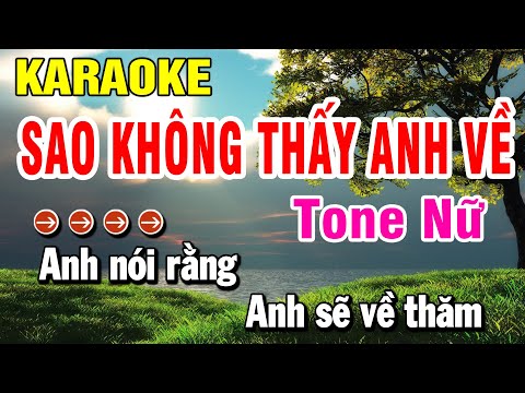Karaoke Sao Không Thấy Anh Về | Nhạc Sống Tone Nữ | Huỳnh Lê