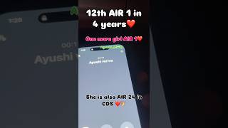 Apne pariwar me 12th AIR 1 in 4 years ❤️❤️Our sister this time❤️ #AIR1 #cdsjourney #nda22025