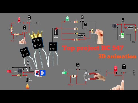 Top BC 547 project 3D animated #electronics #diy