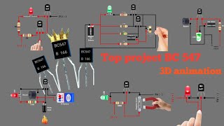 Top BC 547 project 3D animated #electronics #diy