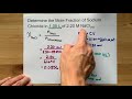 Mole Fraction and Solution Calculations